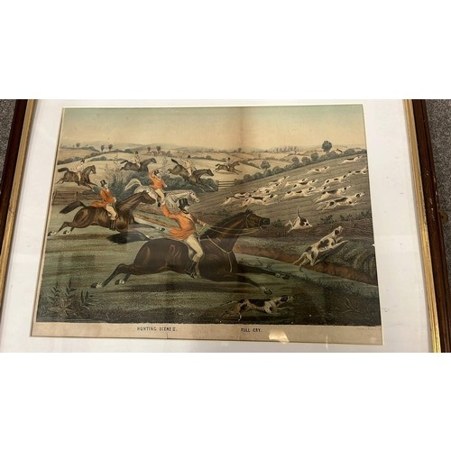 68 - THREE FRAMED 19th CENT HUNTING SCENE ETCHINGS BY FLENZ BERLIN