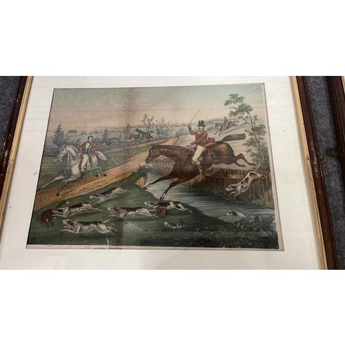 68 - THREE FRAMED 19th CENT HUNTING SCENE ETCHINGS BY FLENZ BERLIN