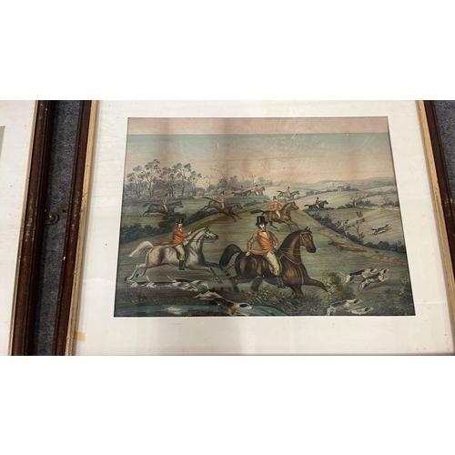 68 - THREE FRAMED 19th CENT HUNTING SCENE ETCHINGS BY FLENZ BERLIN