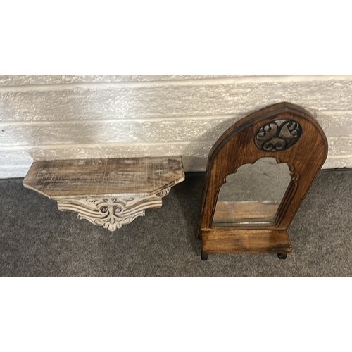 76 - TWO WOODEN WALL ART SCONCES