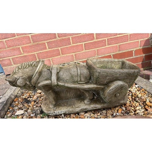 172 - LARGE HORSE AND CART PLANTER