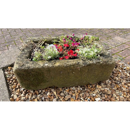 174 - SAND STONE PLANTER WITH PLANTS