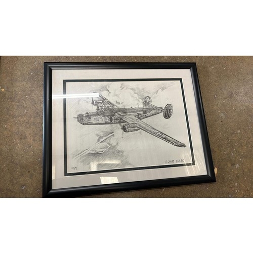 325 - FRAMED AMD GLAZED B-24M 11th BG