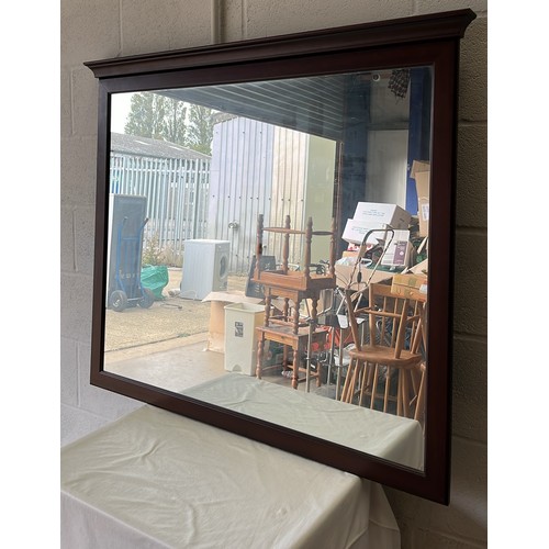 589 - LARGE MAHOGANY FINISH FRAMED MIRROR