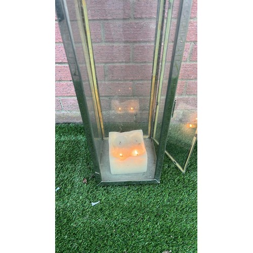 288 - TWO LARGE USED GARDEN CANDLE LANTERNS