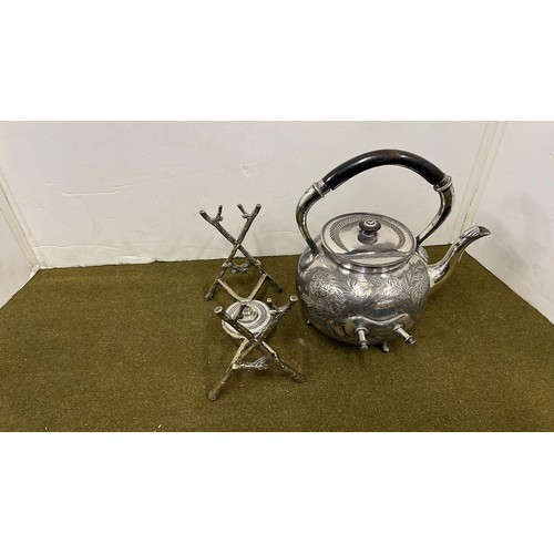 347 - TEA POT AND HEATER STAND