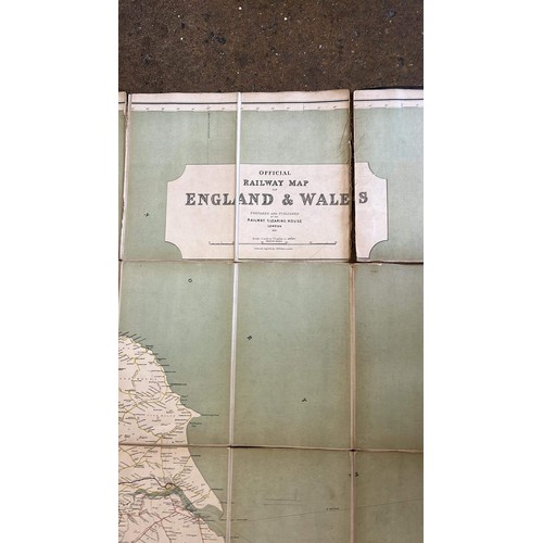 82 - LARGE ENGLAND AND WALES WAR TIME RAILWAY BOOK MAP SEE ALL PICTURES