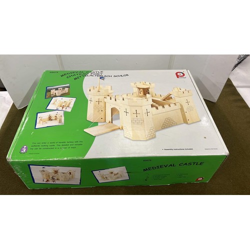 11 - LARGE BOXED WOODEN MEDIEVAL CASTLE