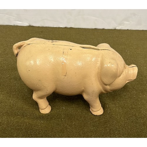 3 - CAST METAL PIG MONEY BOX