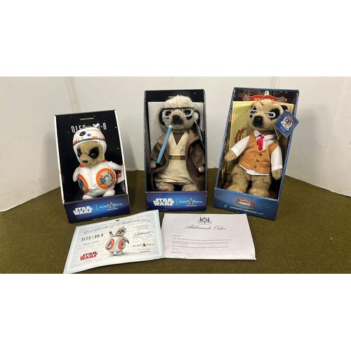 20 - THREE BOXED MEERKATS