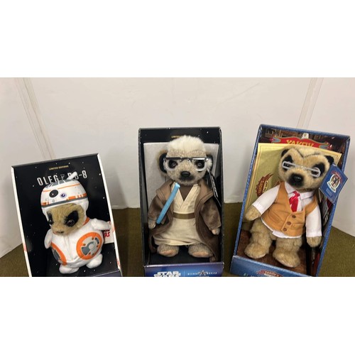 20 - THREE BOXED MEERKATS