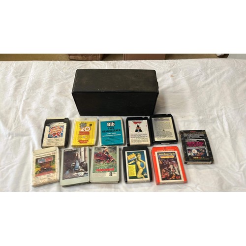 464 - CASE WITH 8 TRACK CASSETTES