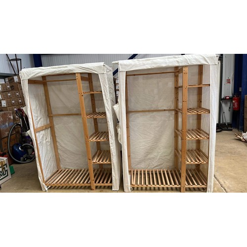 460 - TWO CANVAS WARDROBES