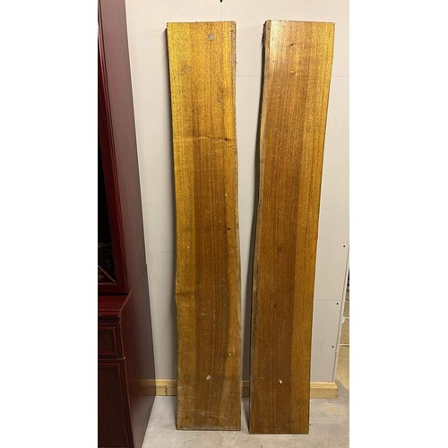 443 - TWO LENGTHS OF TEAK TIMBER