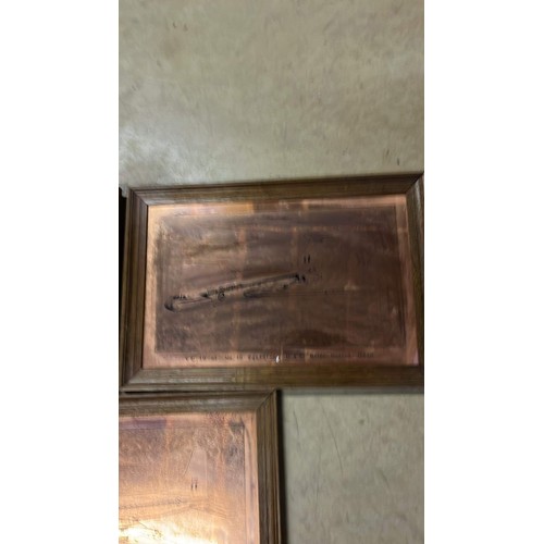 429 - THREE FRAMED COPPER ARTWORK OF PLANES