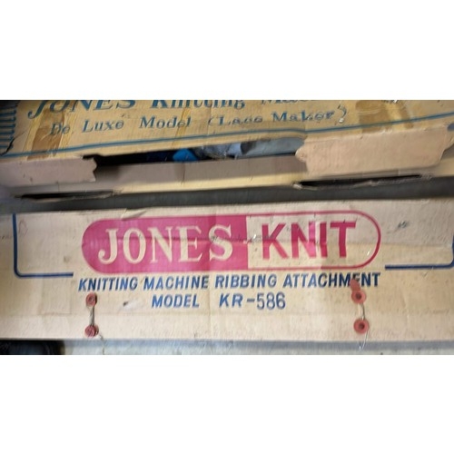 450 - THREE VINTAGE JONES KNITTING MACHINES SHED FIND SPAERS AND REPAIR