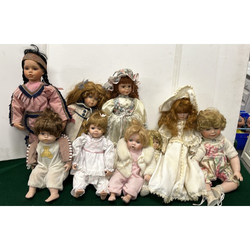 530 - collection of china dolls