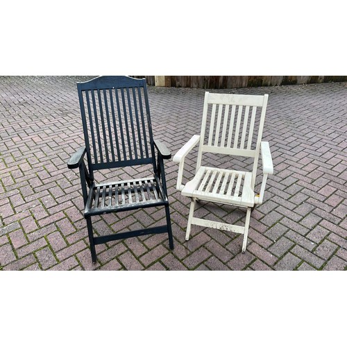 616 - TWO WOODEN GARDEN CHAIRS