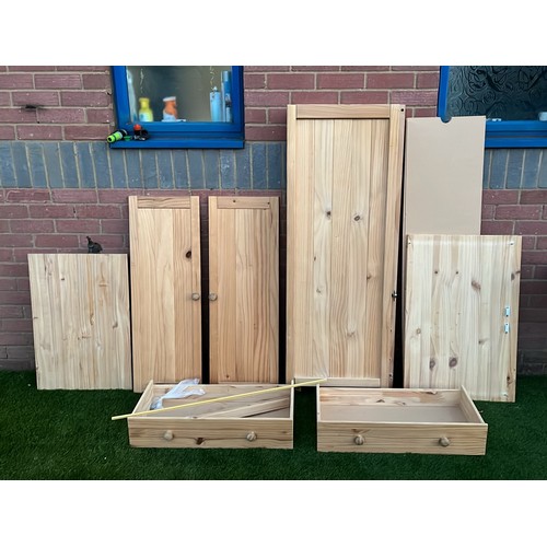 628 - flat packed pine wardrobe