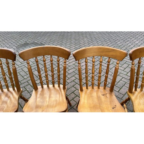 50 - FOUR SPINDLE BACK KITCHEN CHAIRS