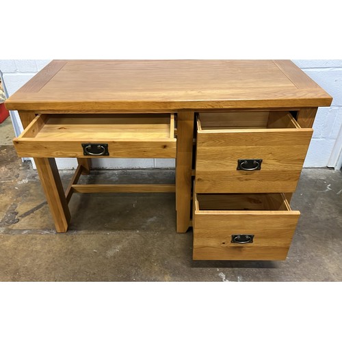 108 - OAK DESK WITH DRAWERS