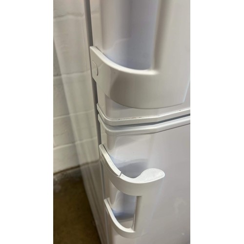 64 - BEKO TALL WHITE FRIDGE / FREEZER HAS A CRACK IN DOOR HANDLE