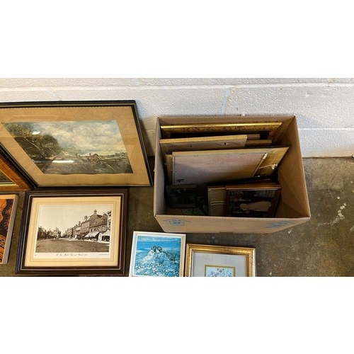 110 - BOX OF USED FRAMES AND PRINTS