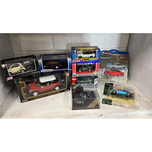 118 - 23 X MIXED MAKER BOXED MODEL CARS AND BIKE