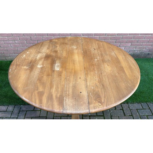252 - ERCOL LIGHT FINISH DROP LEAF TABLE SEE PICTURES FOR CONDITION OFF MARKS AND A JOINT SPLIT