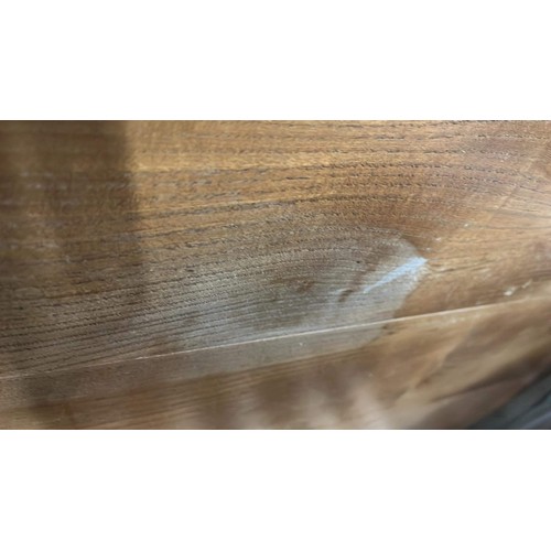 252 - ERCOL LIGHT FINISH DROP LEAF TABLE SEE PICTURES FOR CONDITION OFF MARKS AND A JOINT SPLIT