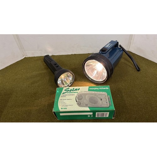 491 - Morphy richards radio and portable torches