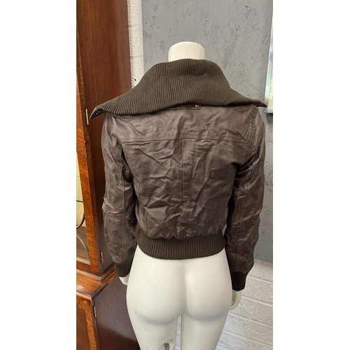 186 - Leather jacket size 8 , new without tag