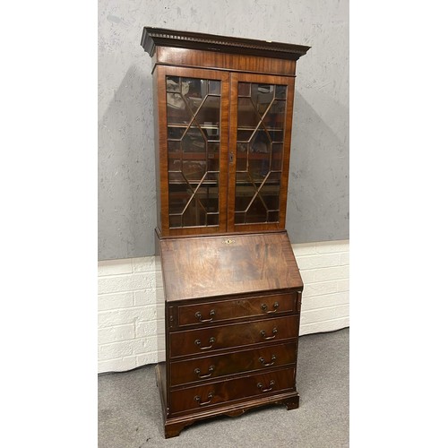 208 - Mahogany bureau bookcase