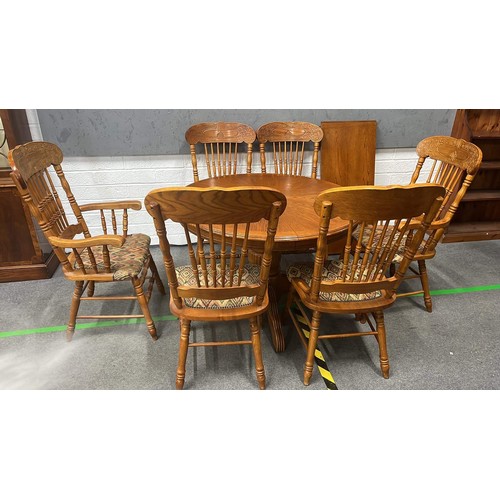 206 - Colonial style extending table and chairs