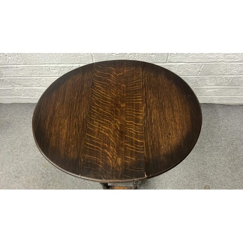 292 - SMALL WOODEN ROUND DROP LEAF TABLE