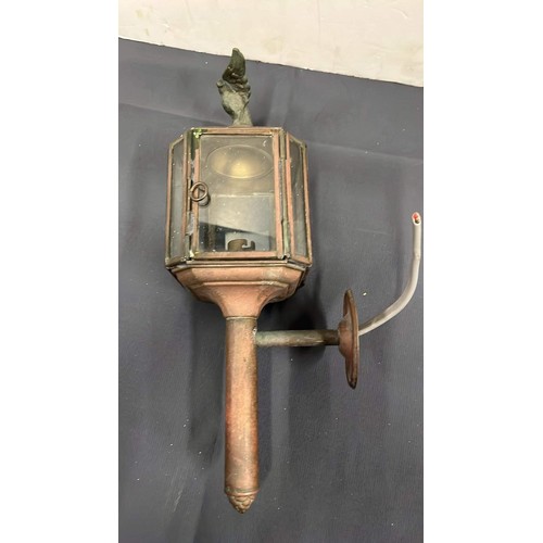 266 - Brass carriage lamp