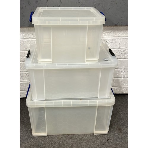 561 - 3 large storage boxes