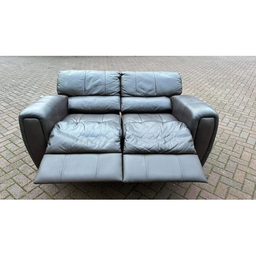 387 - BROWN MANUAL  RECLINER SOFA