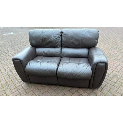 387 - BROWN MANUAL  RECLINER SOFA