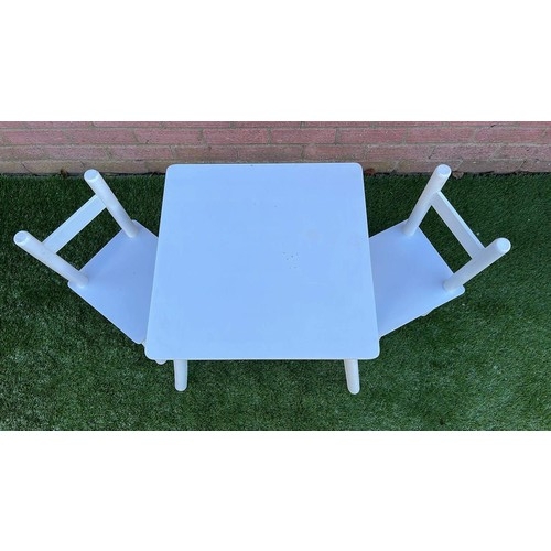 347 - CHILDREN TABLE AND TWO CHAIRS IN WHITE