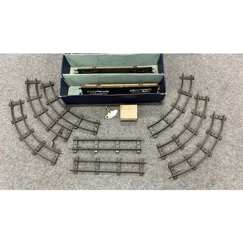 163 - VINTAGE PLAY WORN CLOCK WORK TRAIN SET