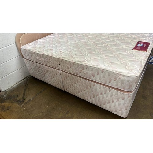 401 - DOUBLE DIVAN BED SET WITH END STORAGE DRAWER