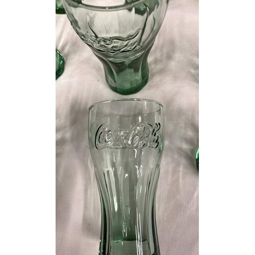 396 - 12 X 16 oz COCA COLA GEORGIA GREEN GLASSES