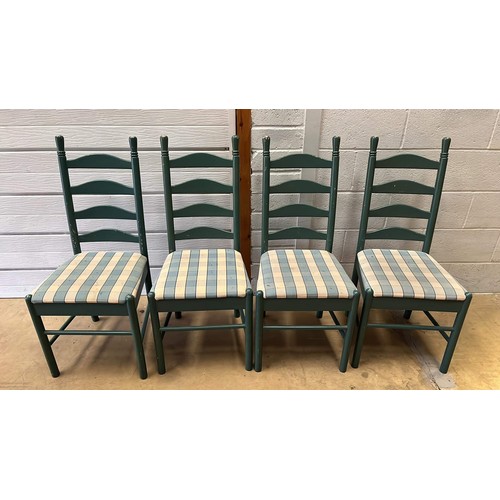 385 - FOUR LADDER BACK KITCHEN CHAIRS