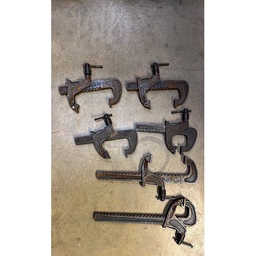 371 - SIX WORKSHOP METAL CLAMPS