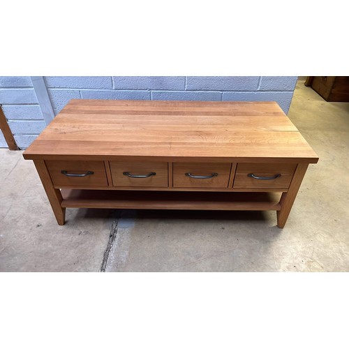 374 - OAK COFFEE TABLE WITH DRAWERS