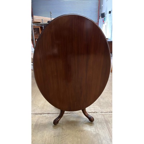 376 - Victorian MAHOGANY OVAL PALOUR TIP TOP TABLE