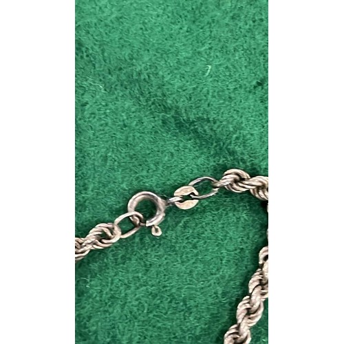 26 - SILVER ROPE CHAIN PLUS ONE OTHER LINK CHAIN