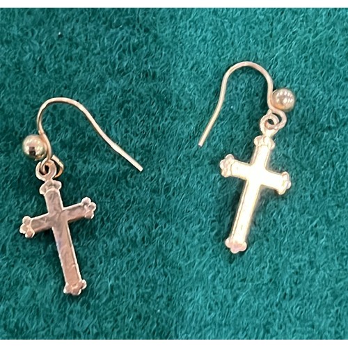 28 - PAIR OF CRUCIFIX EARRINGS