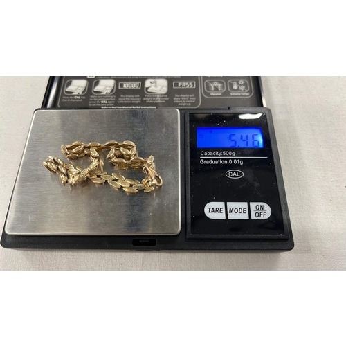 31 - 9ct GOLD BRACELET SEE ALL PICTURES TOTAL WEIGHT 5.46g